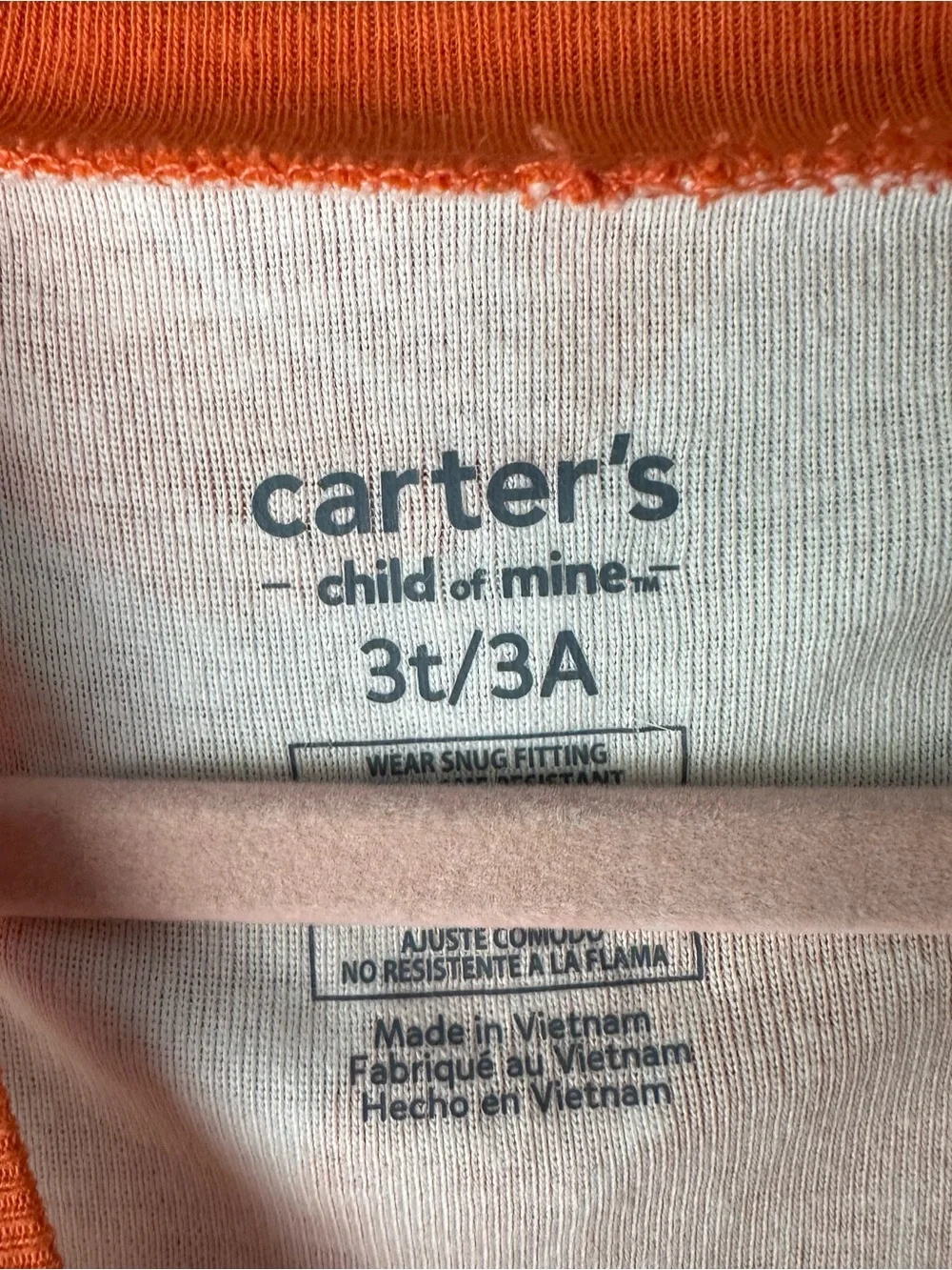 Carter's Orange Pumpkin Print Kids One-Piece Footies Pajamas Size 3T New Tags